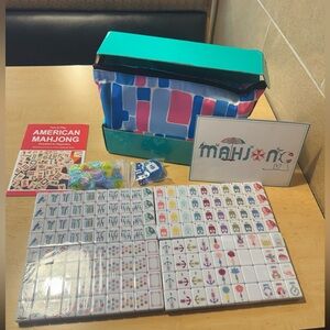 Colorful Mahjong American Set with Carrying Case